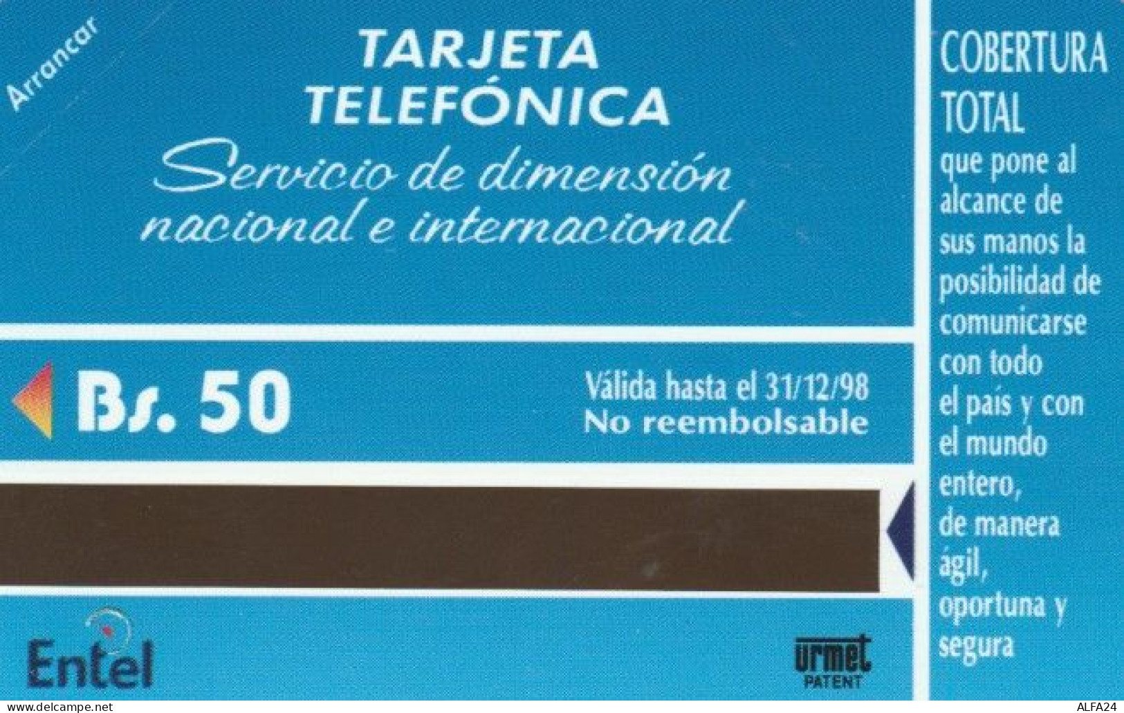 PHONE CARD BOLIVIA URMET NEW (PY1837 - Bolivie