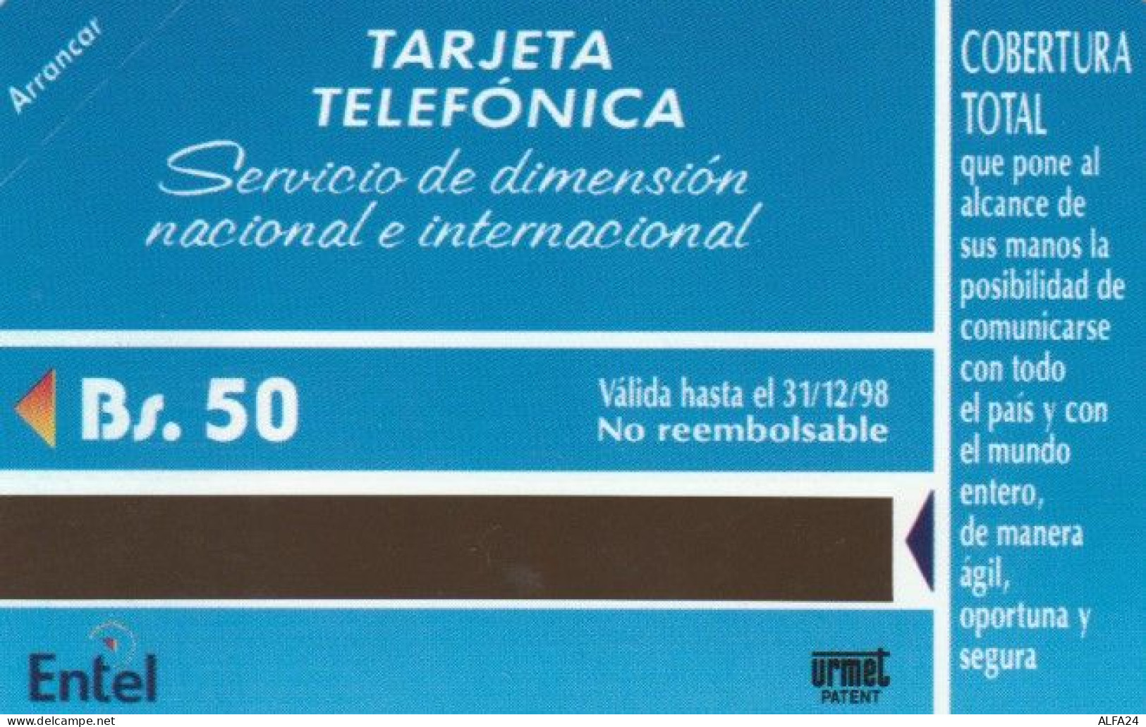 PHONE CARD BOLIVIA URMET NEW (PY1838 - Bolivia