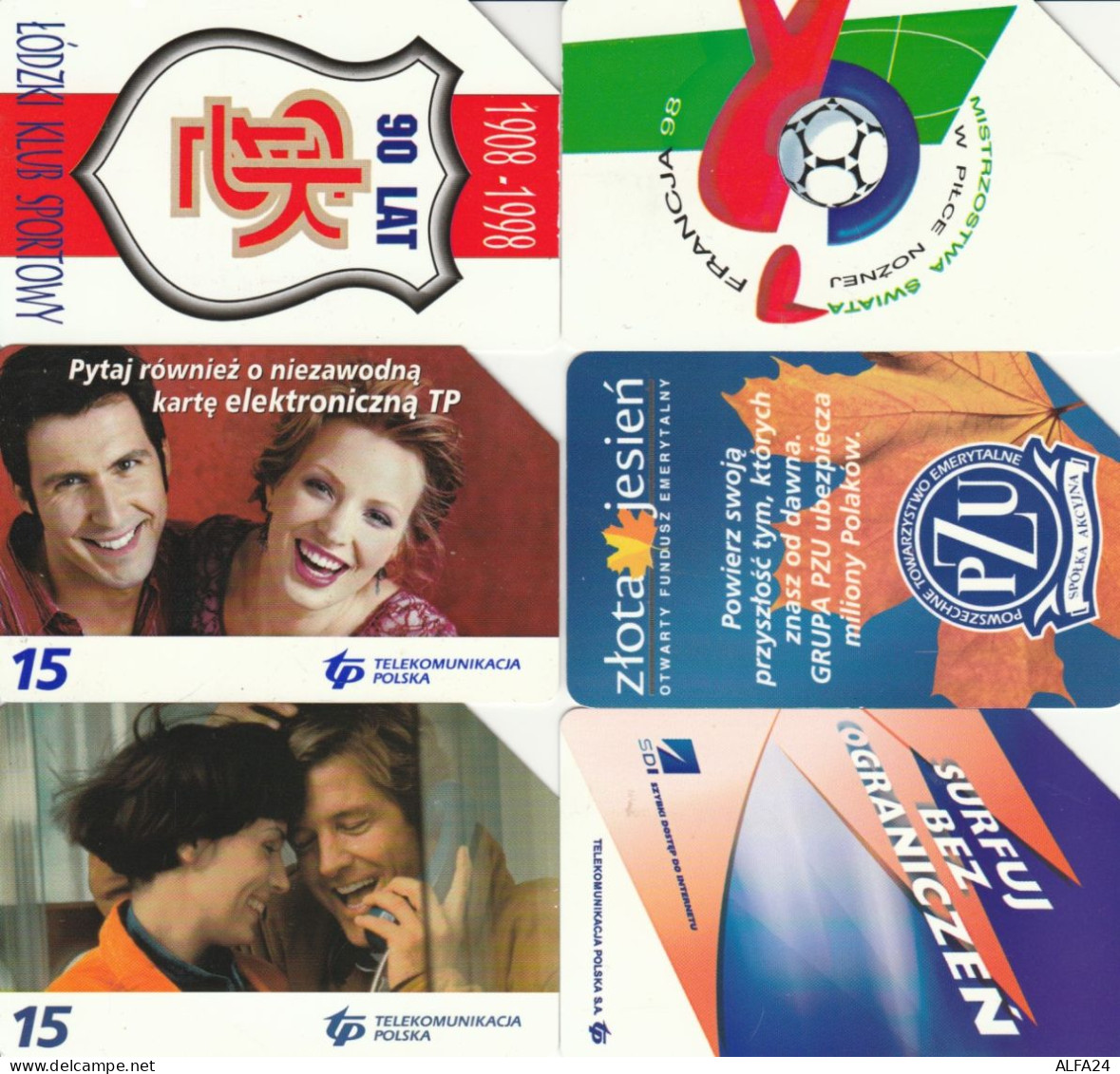 LOT 6 PHONE CARDS POLONIA (PY2316 - Polonia