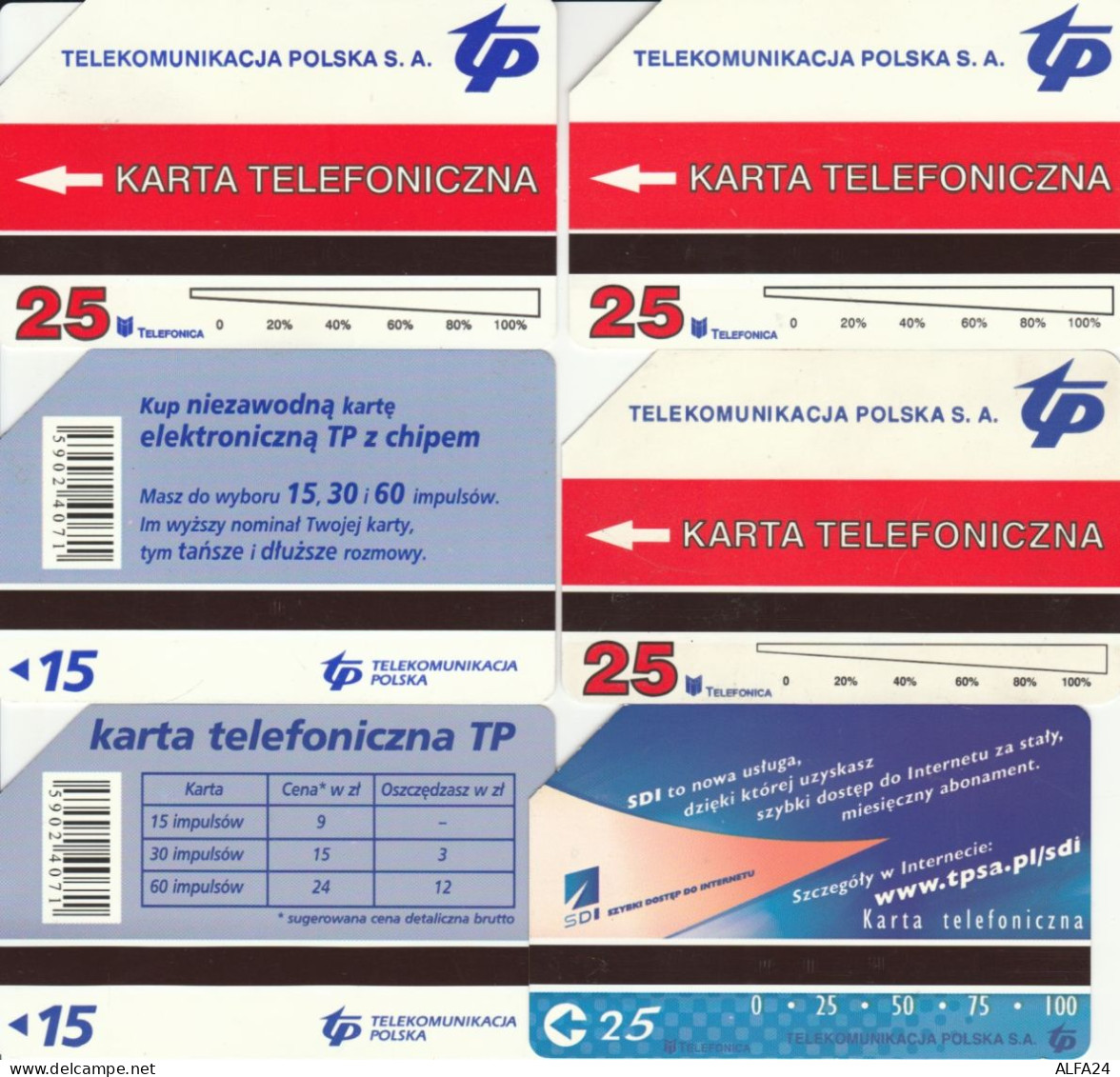 LOT 6 PHONE CARDS POLONIA (PY2316 - Pologne