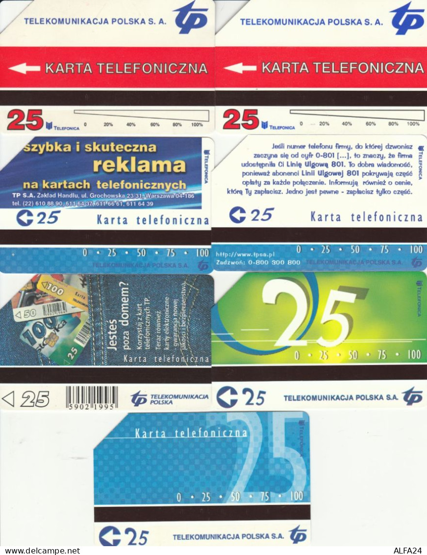 LOT 7 PHONE CARDS POLONIA (PY2324 - Pologne