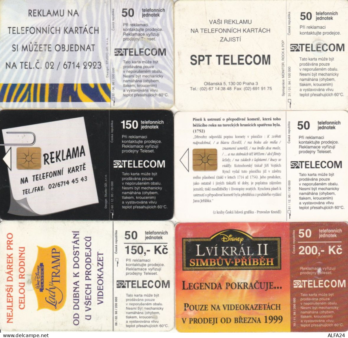 LOT 6 PHONE CARDS REPUBBLICA CECA (PY2254 - Tchéquie