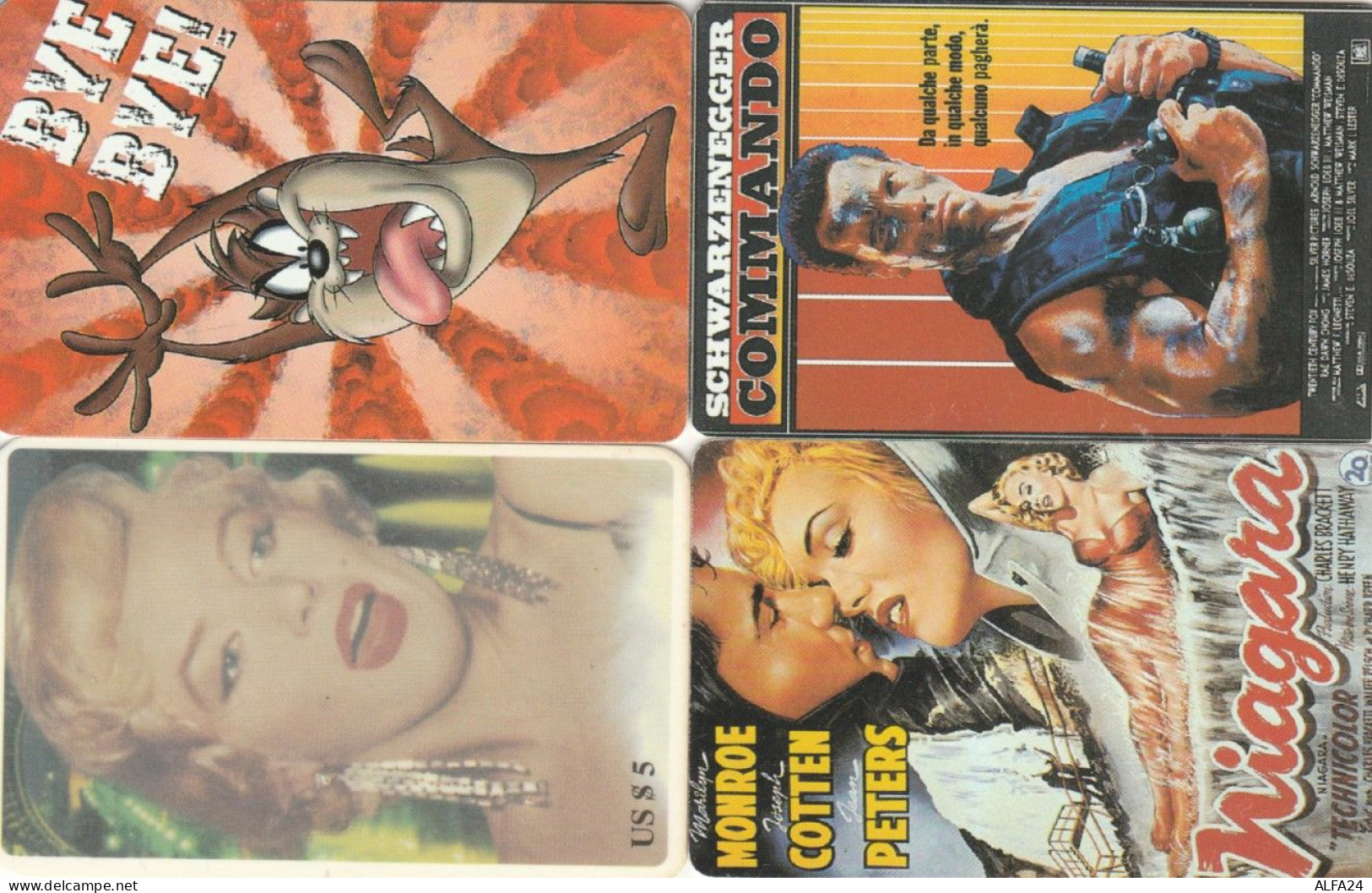 LOT 4 PREPAID PHONE CARDS PERSONAGGI (PY2329 - Personajes