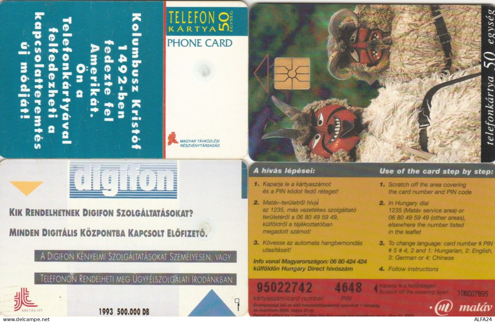 LOT 4 PHONE CARDS UNGHERIA (PY2173 - Ungarn