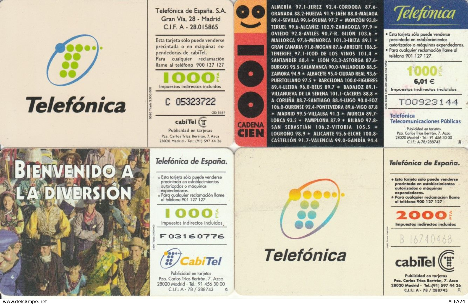 LOT 4 PHONE CARDS SPAGNA (PY2017 - Altri & Non Classificati