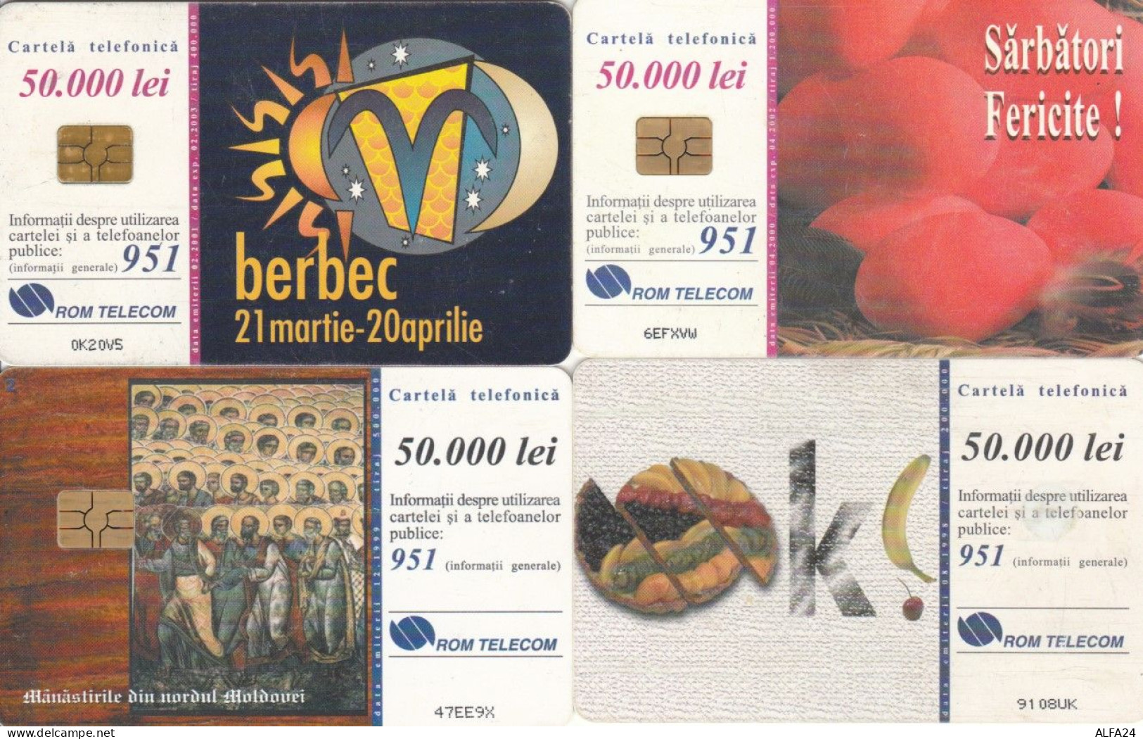 LOT 4 PHONE CARDS ROMANIA (PY2240 - Romania