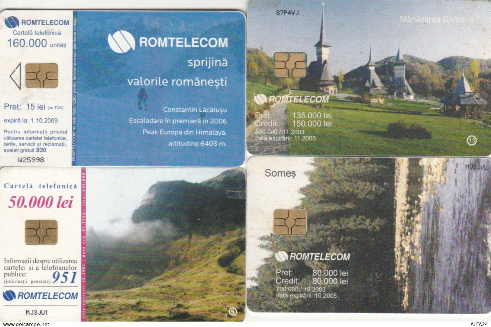 LOT 4 PHONE CARDS ROMANIA (PY2245 - Romania