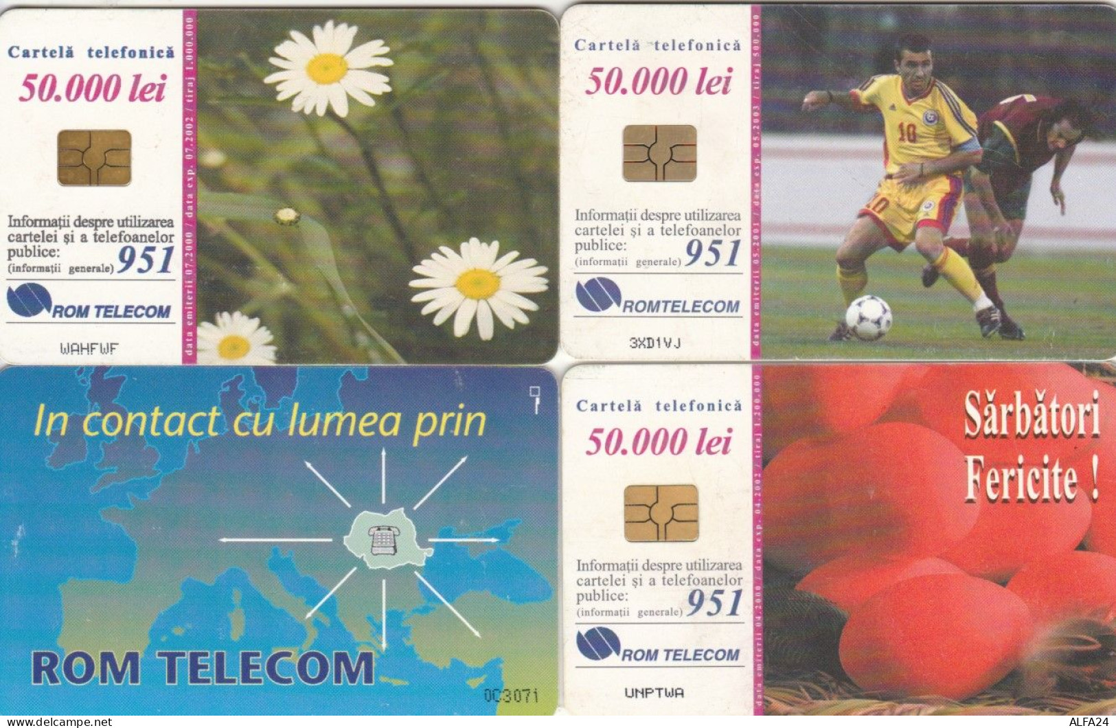 LOT 4 PHONE CARDS ROMANIA (PY2229 - Roumanie