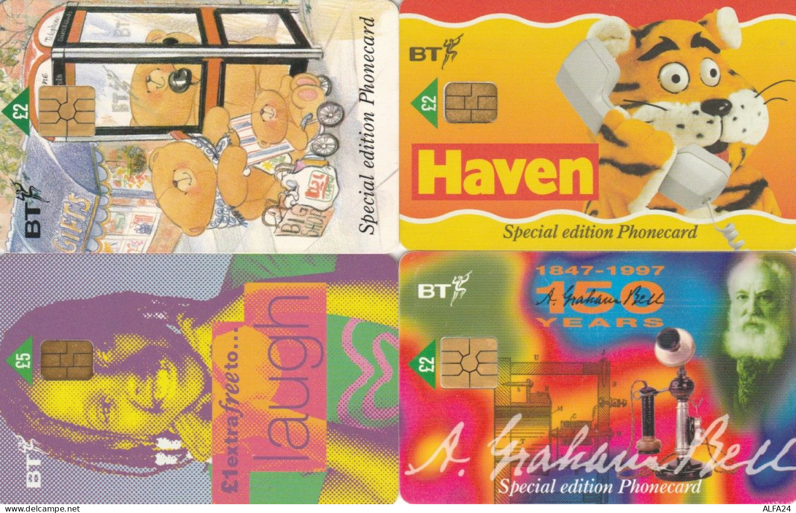 LOT 4 PHONE CARDS REGNO UNITO CHIP (PY2167 - BT Général