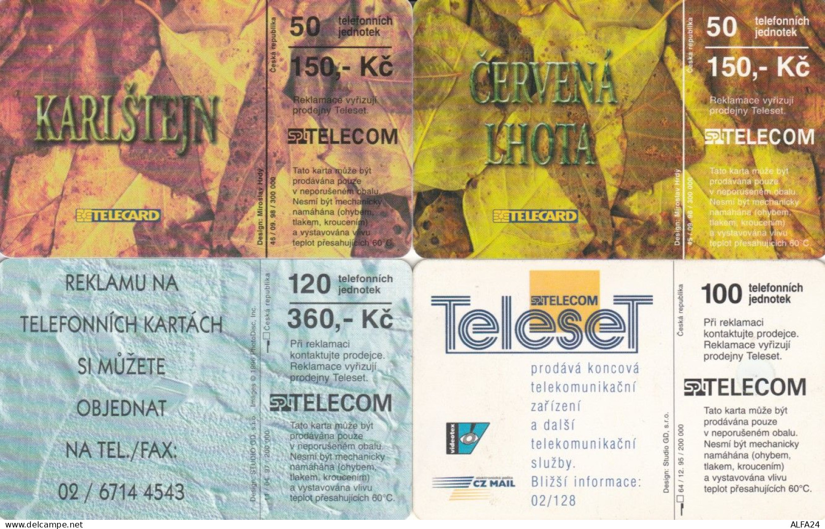 LOT 4 PHONE CARDS REPUBBLICA CECA (PY2253 - Tchéquie