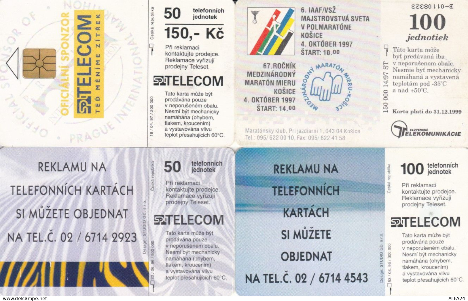 LOT 4 PHONE CARDS REPUBBLICA CECA (PY2251 - Tchéquie
