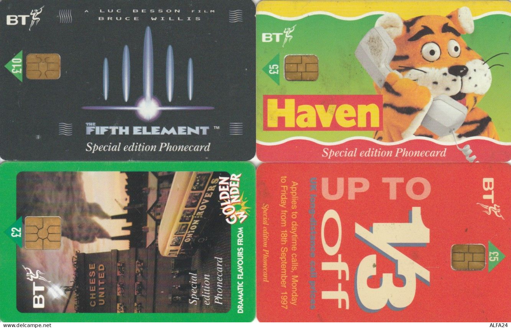 LOT 4 PHONE CARDS REGNO UNITO CHIP (PY2169 - BT Generales