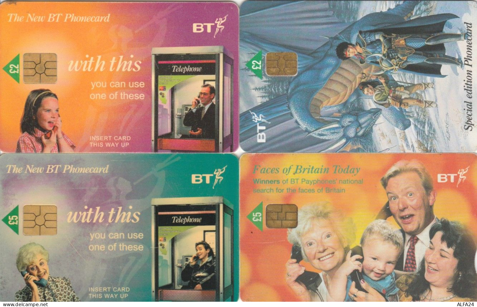 LOT 4 PHONE CARDS REGNO UNITO CHIP (PY2166 - BT Allgemeine