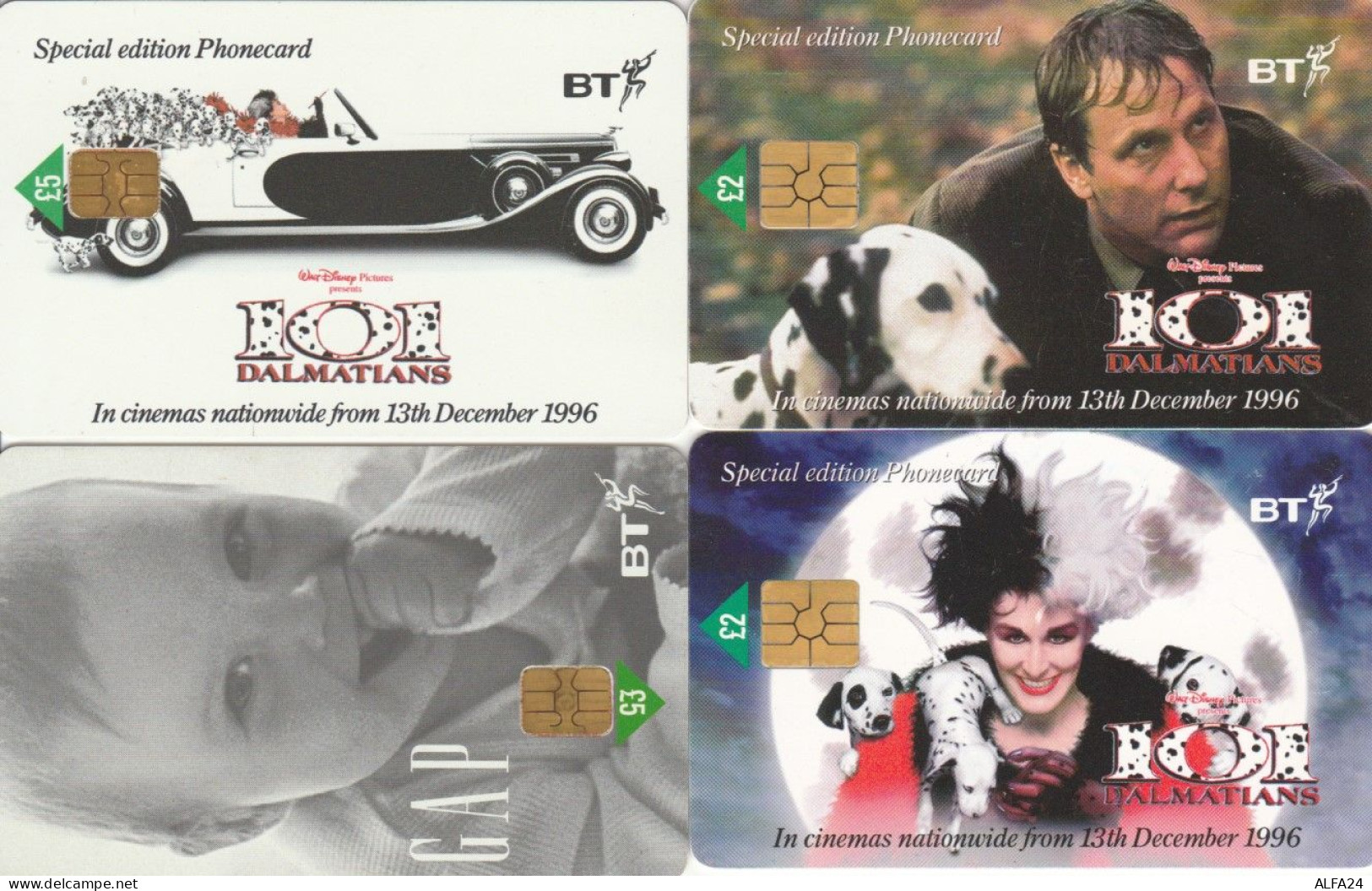 LOT 4 PHONE CARDS REGNO UNITO CHIP (PY2164 - BT Algemeen