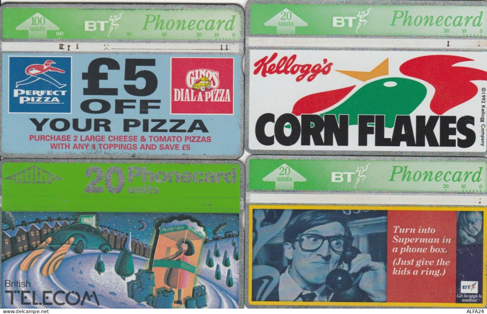 LOT 4 PHONE CARDS REGNO UNITO (PY1991 - BT Allgemeine