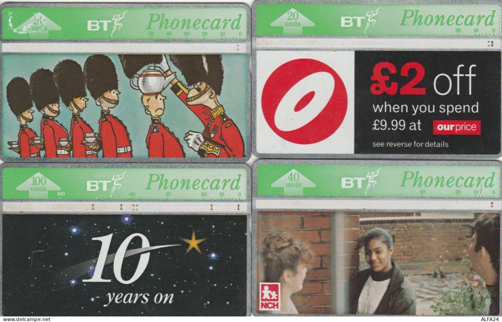 LOT 4 PHONE CARDS REGNO UNITO (PY1998 - BT Allgemeine