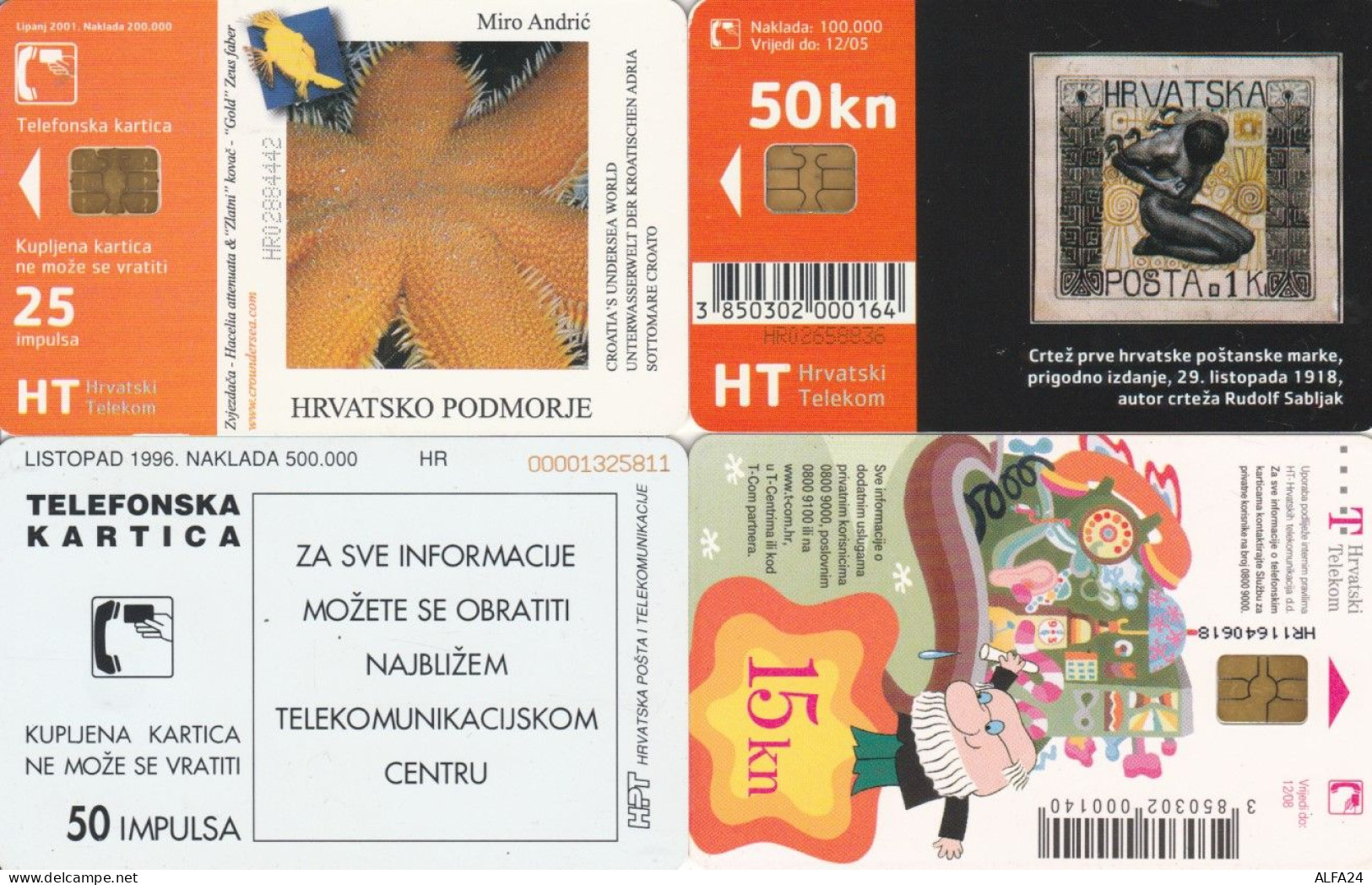 LOT 4 PHONE CARDS CROAZIA (PY2248 - Croatie