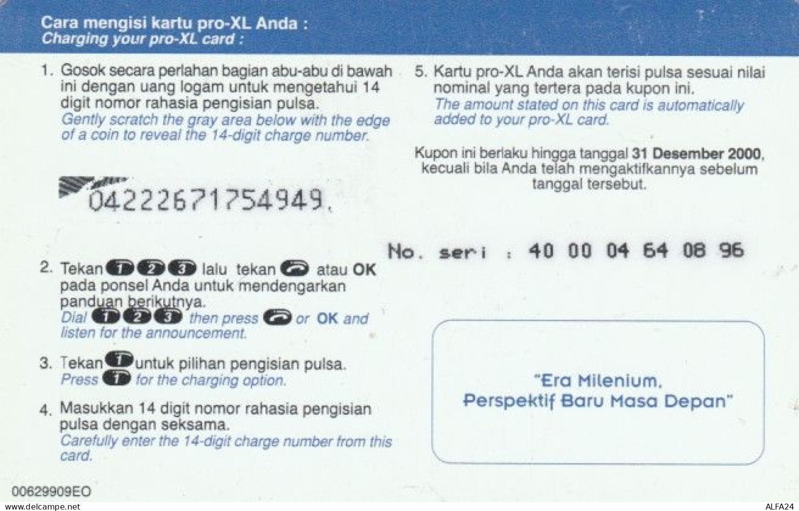 PREPAID PHONE CARD INDONESIA (PY295 - Indonésie