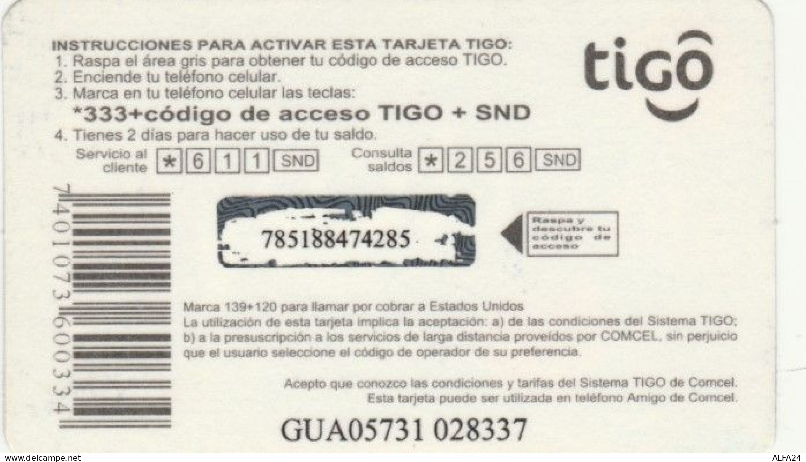 PREPAID PHONE CARD GUATEMALA (PY226 - Guatemala