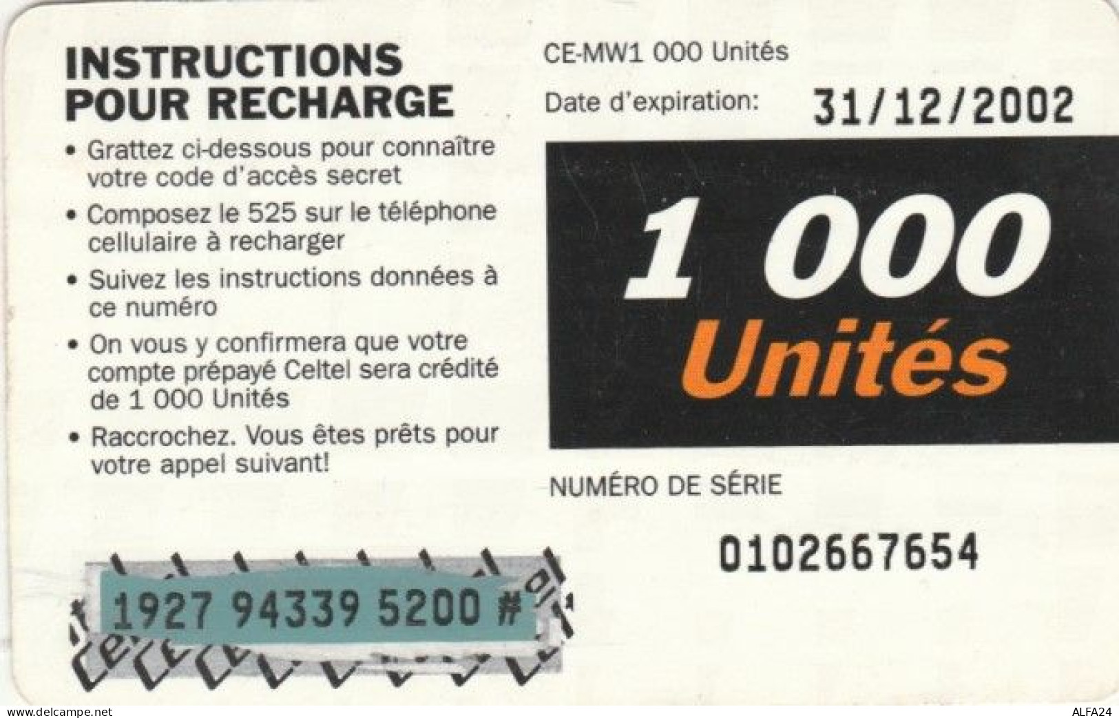 PREPAID PHONE CARD KENIA (PY190 - Kenia