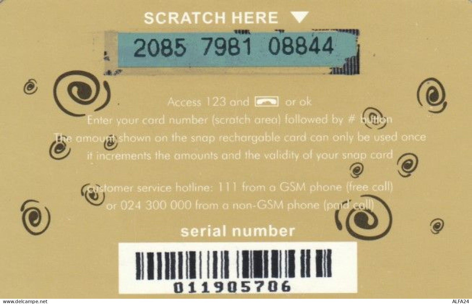 PREPAID PHONE CARD GHANA (PY7 - Ghana