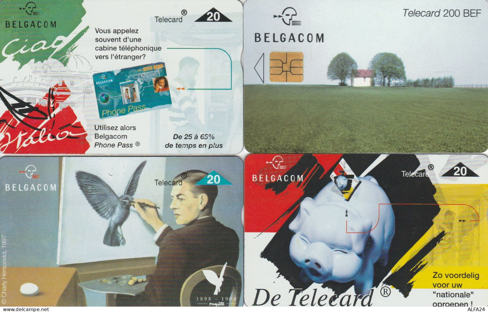 LOT 4 PHONE CARD BELGIO (PY2932 - Colecciones