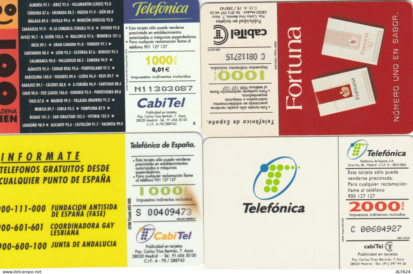 4 PHONE CARDS SPAGNA (PY2649 - Other & Unclassified