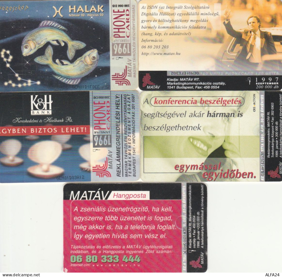 5 PHONE CARDS UNGHERIA (PY2643 - Hongrie