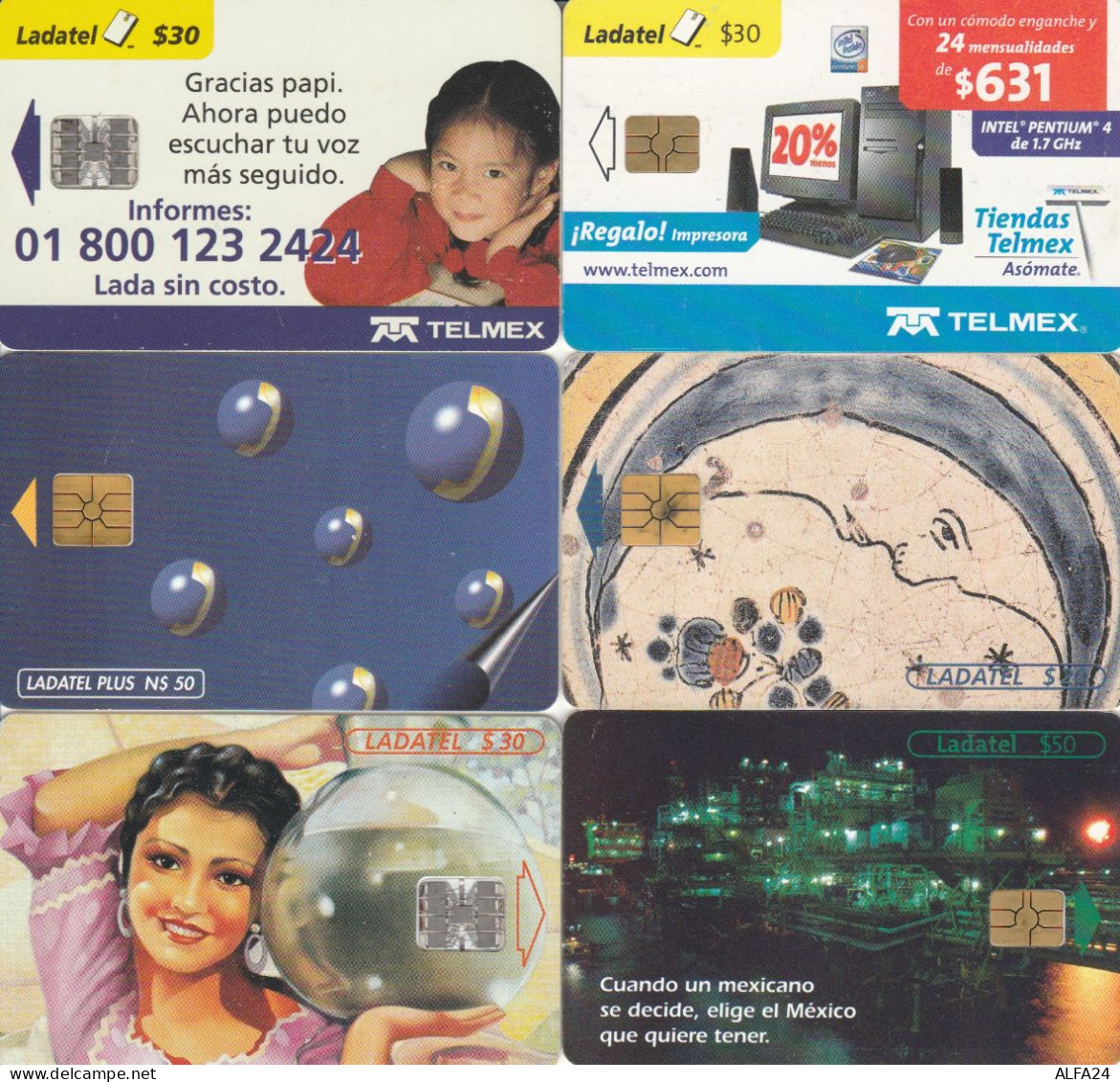 6 PHONE CARDS MESSICO (PY2634 - Messico