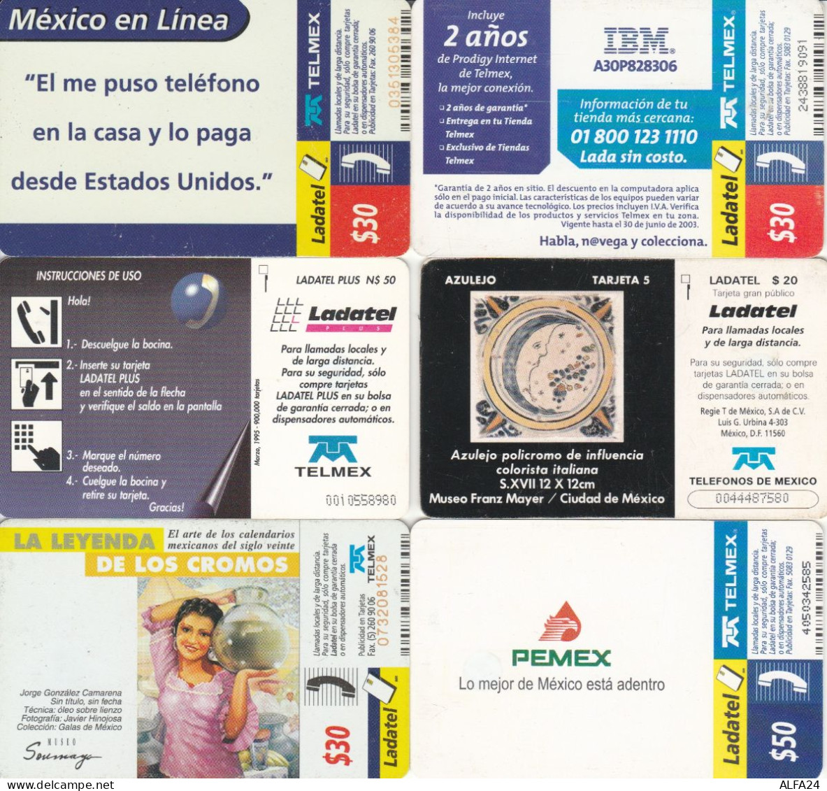 6 PHONE CARDS MESSICO (PY2634 - Messico