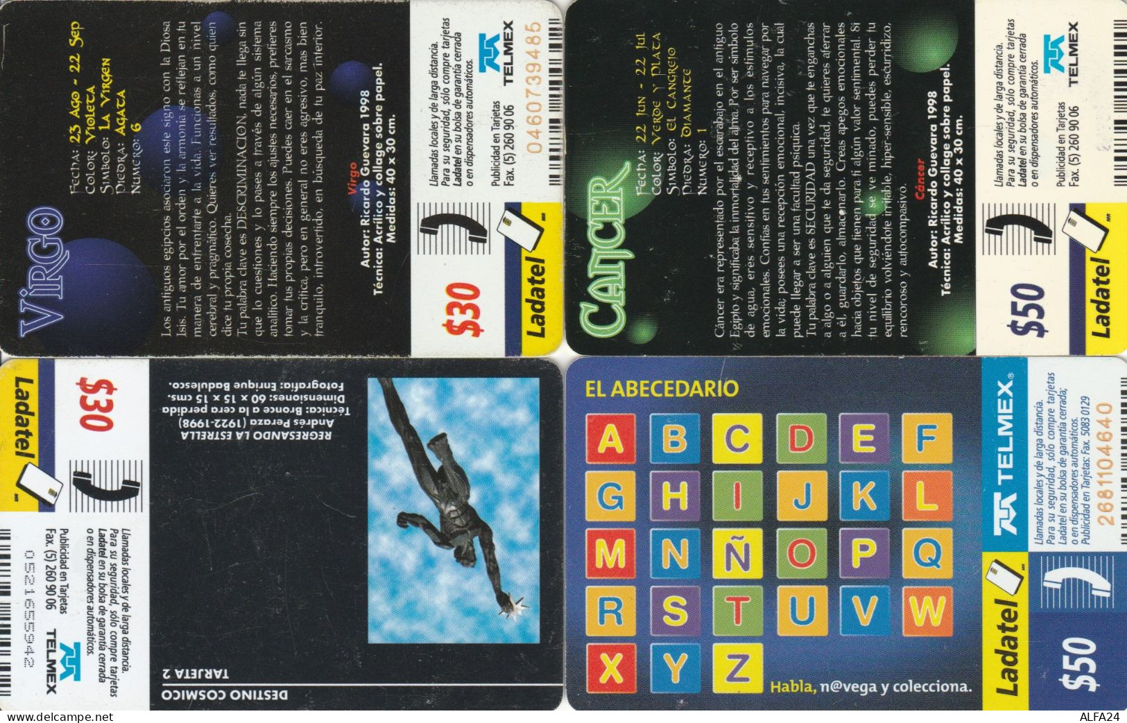 4 PHONE CARDS MESSICO (PY2631 - Mexique