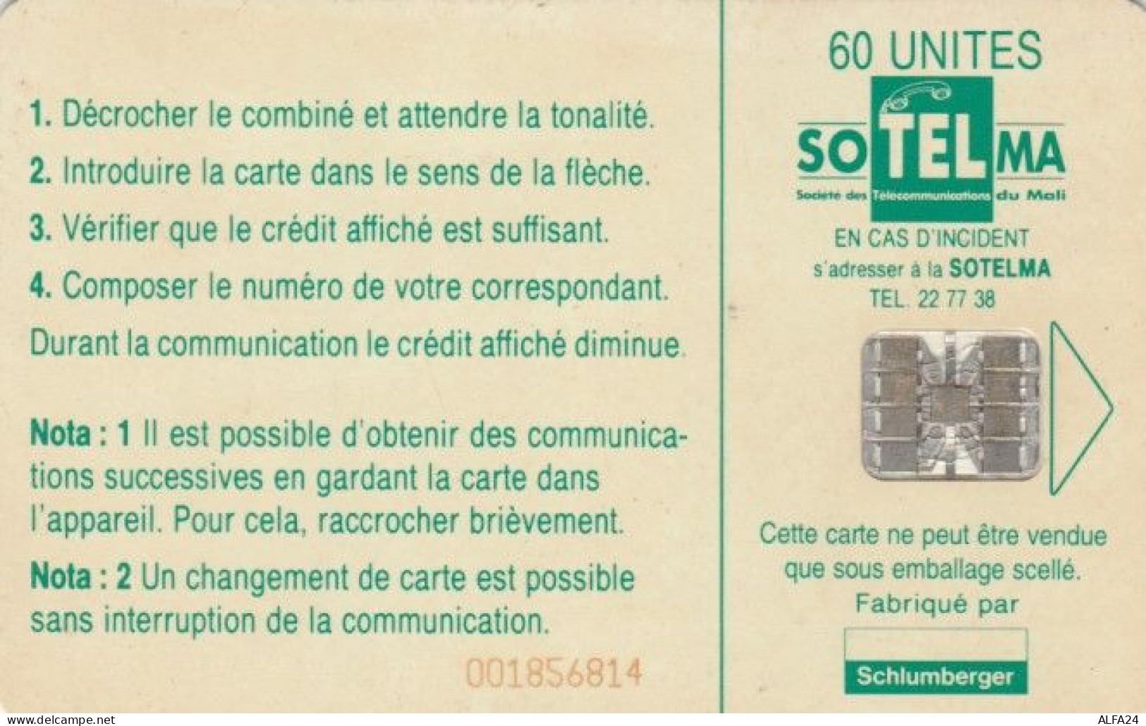 PHONE CARD MALI (PY922 - Mali