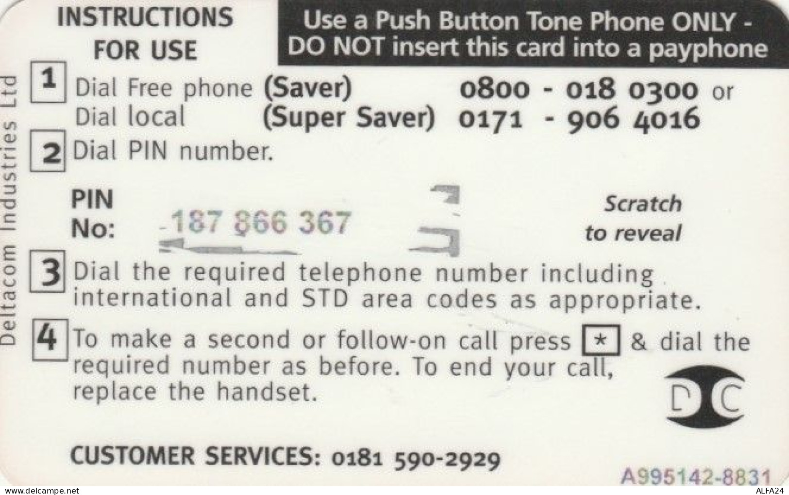 PREPAID PHONE CARD REGNO UNITO (PY858 - BT Kaarten Voor Hele Wereld (Vooraf Betaald)