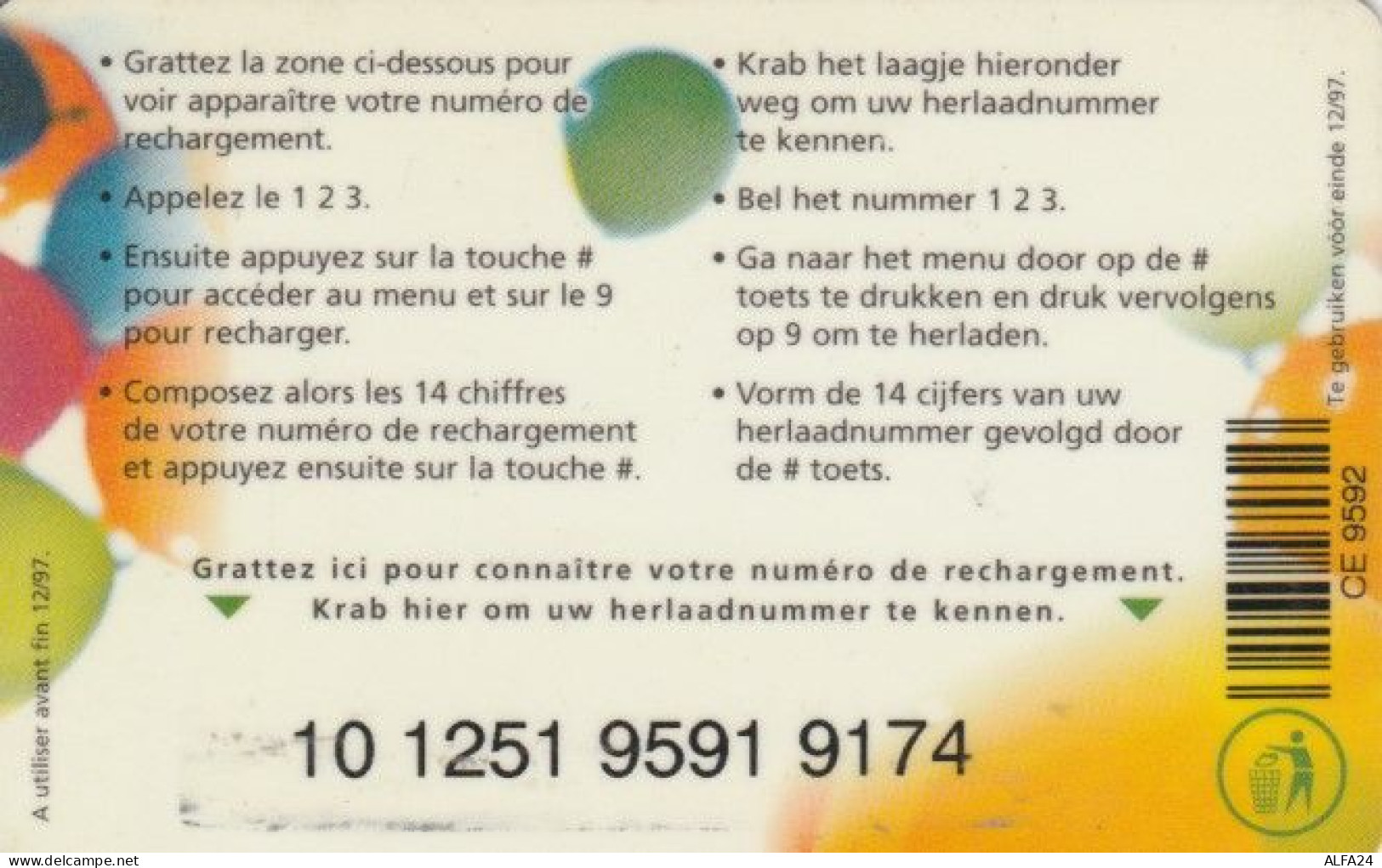 PREPAID PHONE CARD BELGIO (PY819 - GSM-Kaarten, Herlaadbaar & Voorafbetaald