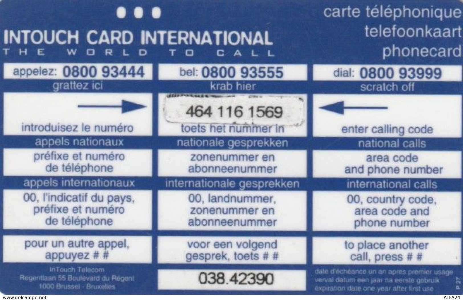 PREPAID PHONE CARD BELGIO (PY720 - GSM-Kaarten, Herlaadbaar & Voorafbetaald