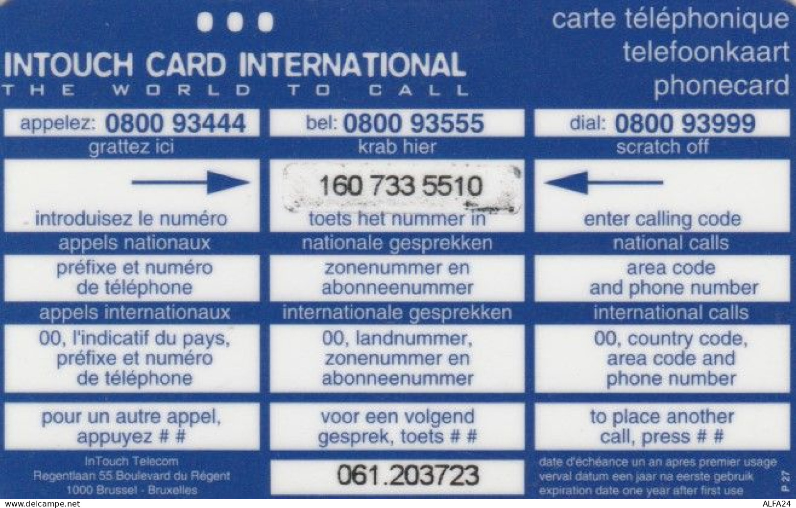 PREPAID PHONE CARD BELGIO (PY719 - GSM-Kaarten, Herlaadbaar & Voorafbetaald