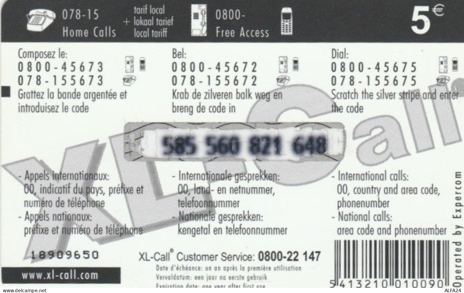 PREPAID PHONE CARD BELGIO (PY712 - GSM-Kaarten, Herlaadbaar & Voorafbetaald