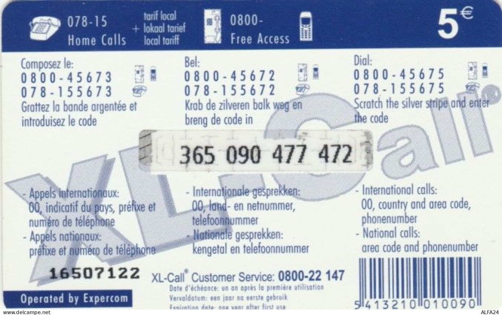 PREPAID PHONE CARD BELGIO (PY716 - GSM-Kaarten, Herlaadbaar & Voorafbetaald