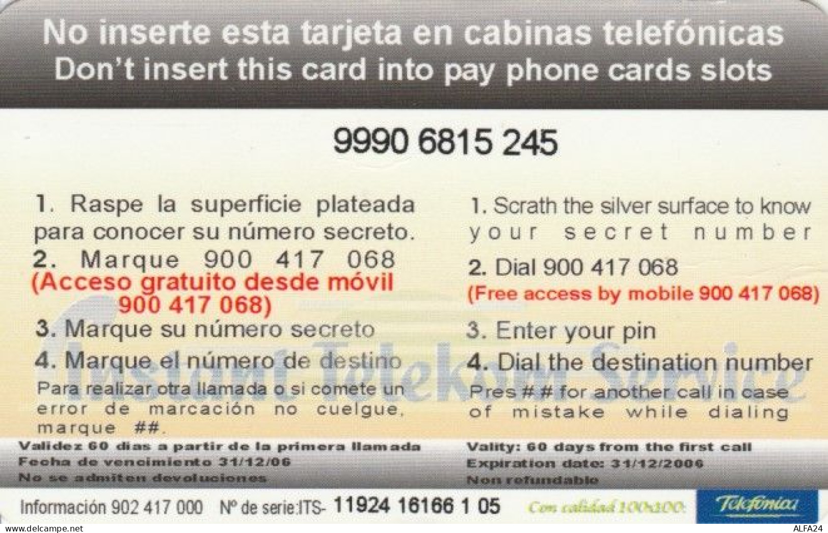 PREPAID PHONE CARD SPAGNA (PY695 - Autres & Non Classés