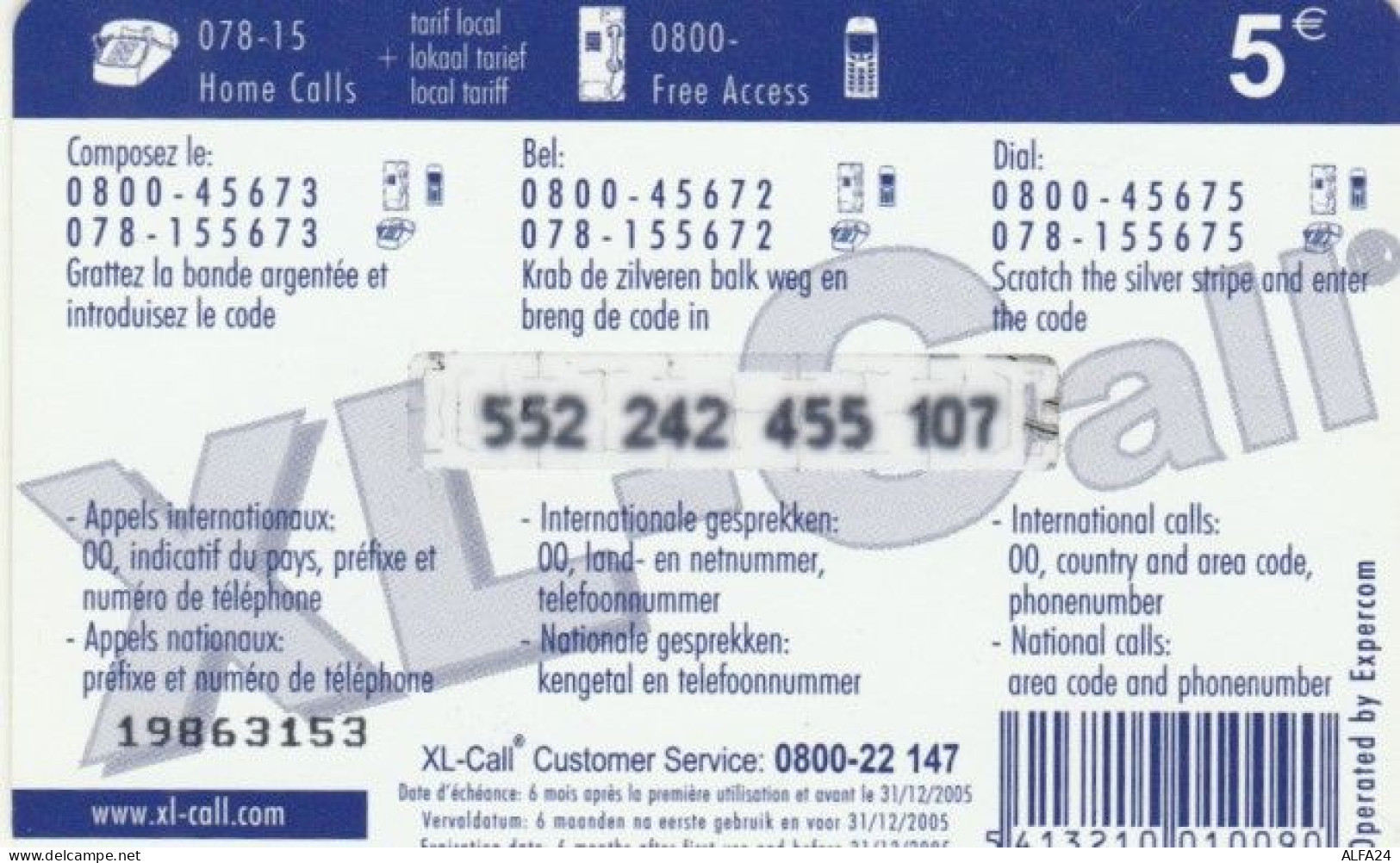 PREPAID PHONE CARD BELGIO (PY706 - GSM-Kaarten, Herlaadbaar & Voorafbetaald
