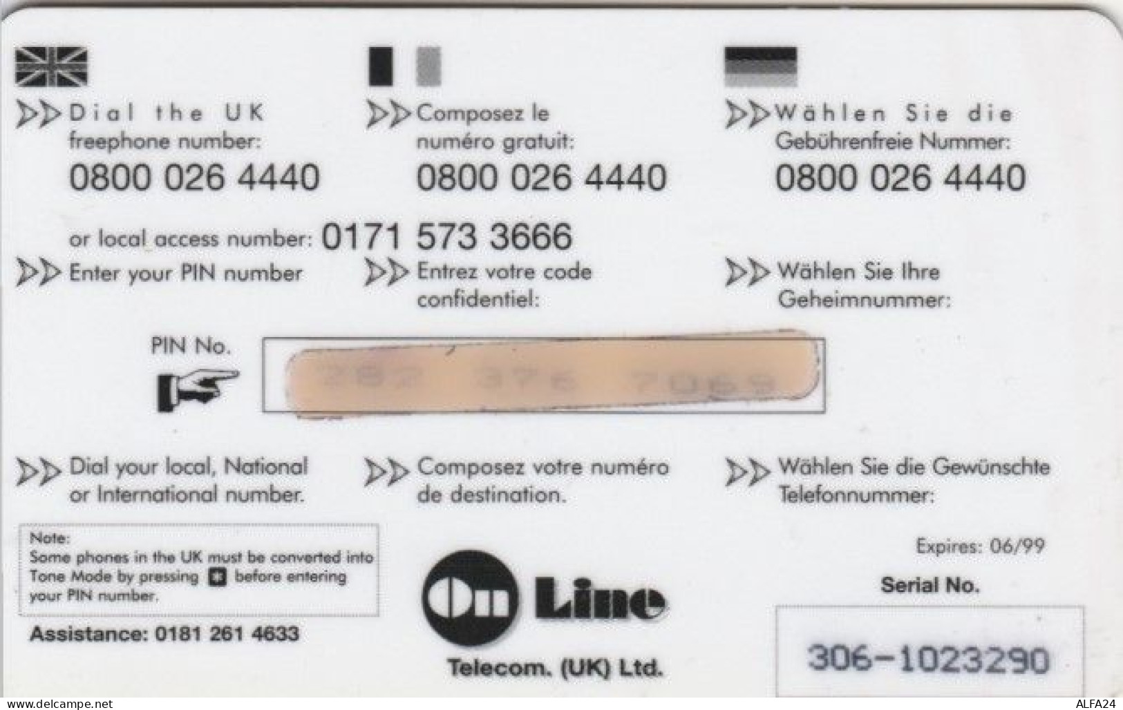 PREPAID PHONE CARD REGNO UNITO (PY633 - BT Allgemein (Prepaid)