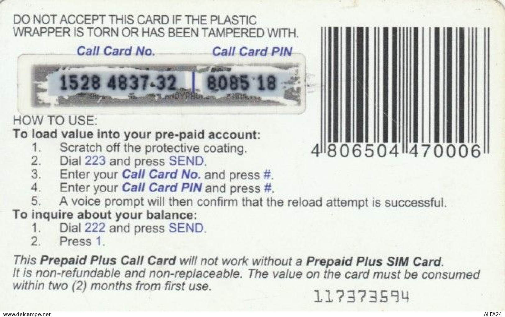 PREPAID PHONE CARD FILIPPINE (PY547 - Philippines