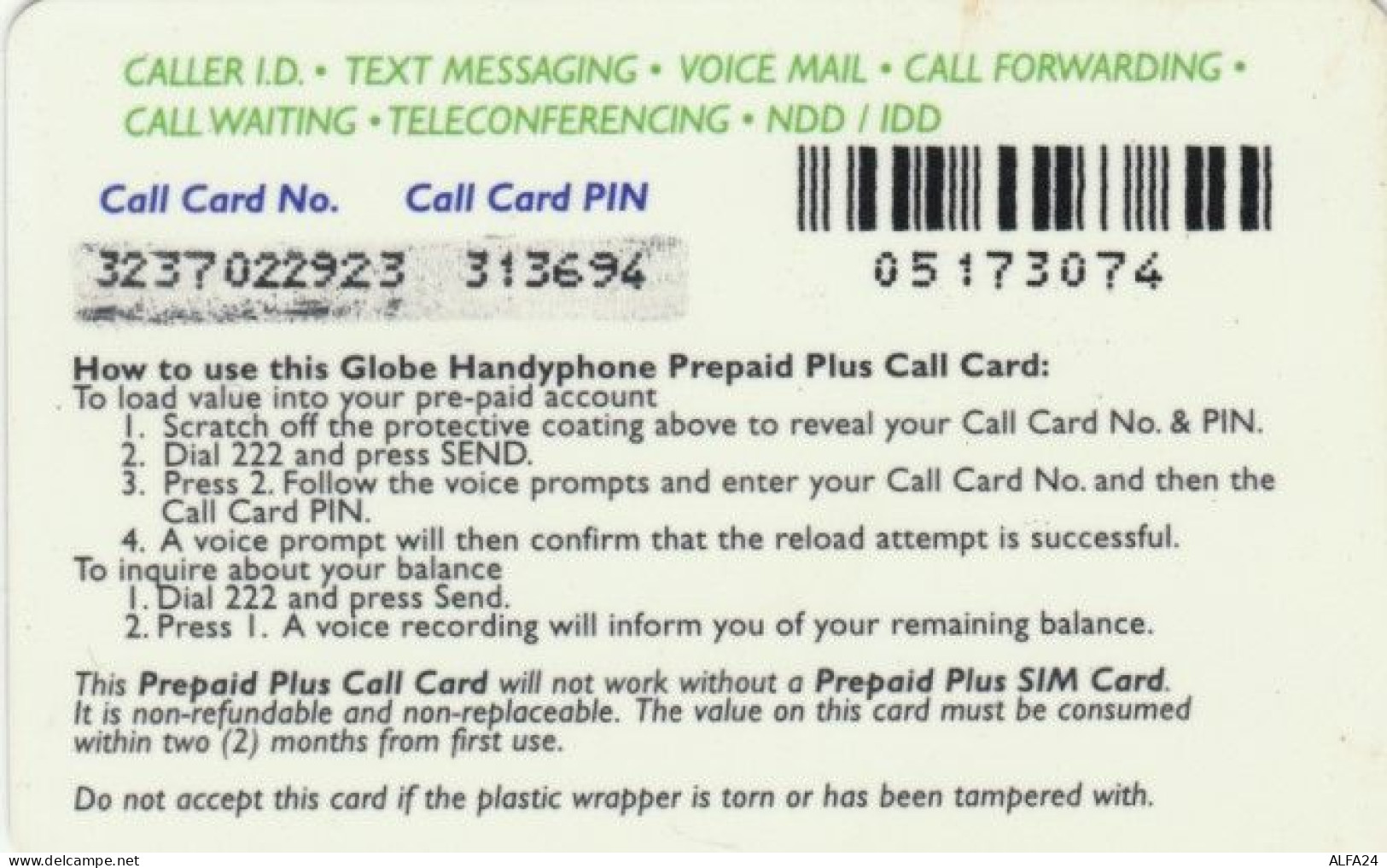 PREPAID PHONE CARD FILIPPINE (PY548 - Philippines