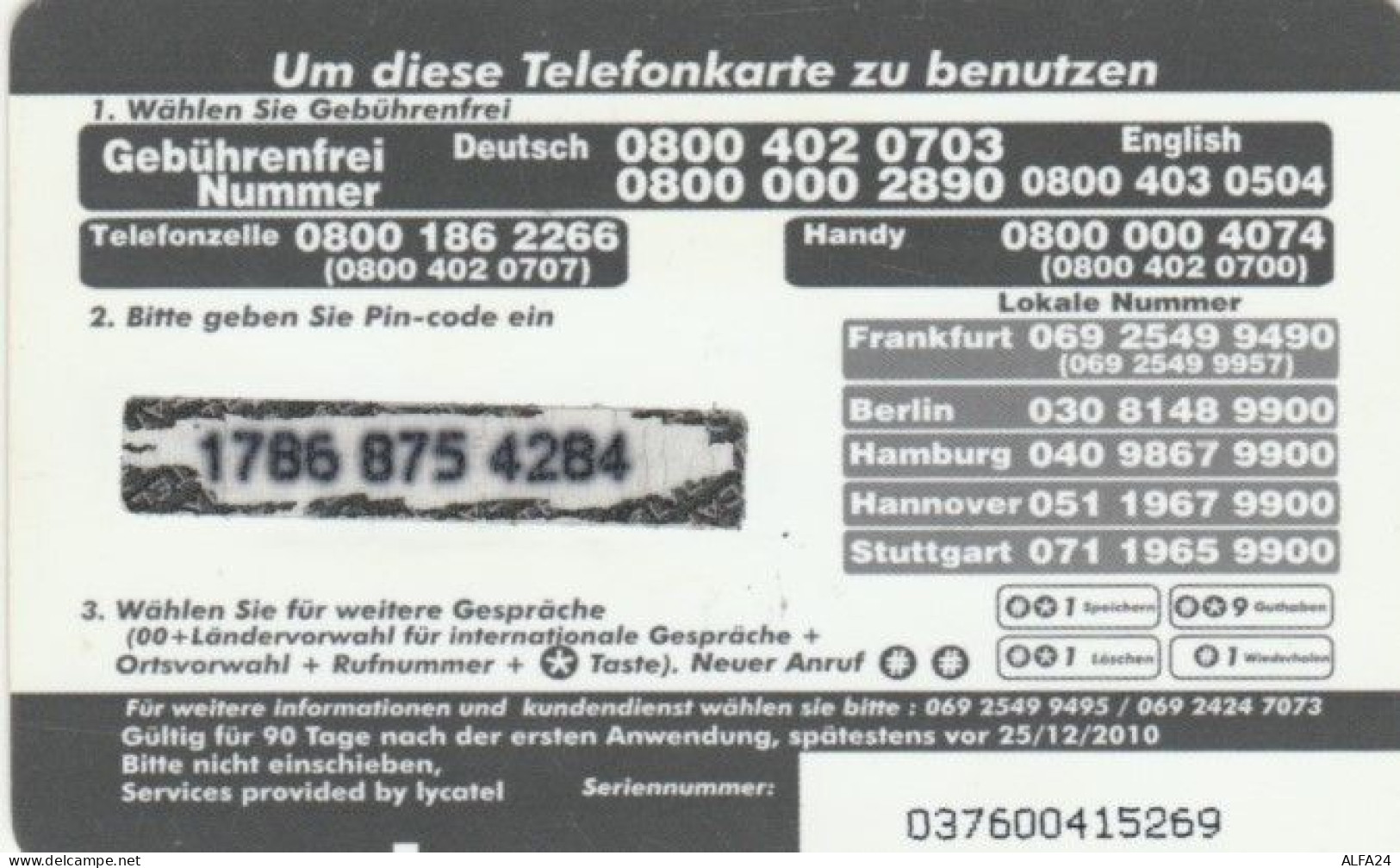PREPAID PHONE CARD GERMANIA (PY1188 - [2] Prepaid