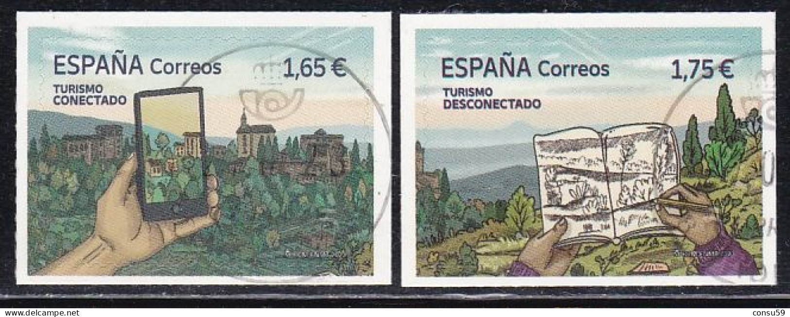 2023-ED. 5627 Y 5628 - Turismo. Turismo Conectado Y Desconectado- USADO - Used Stamps