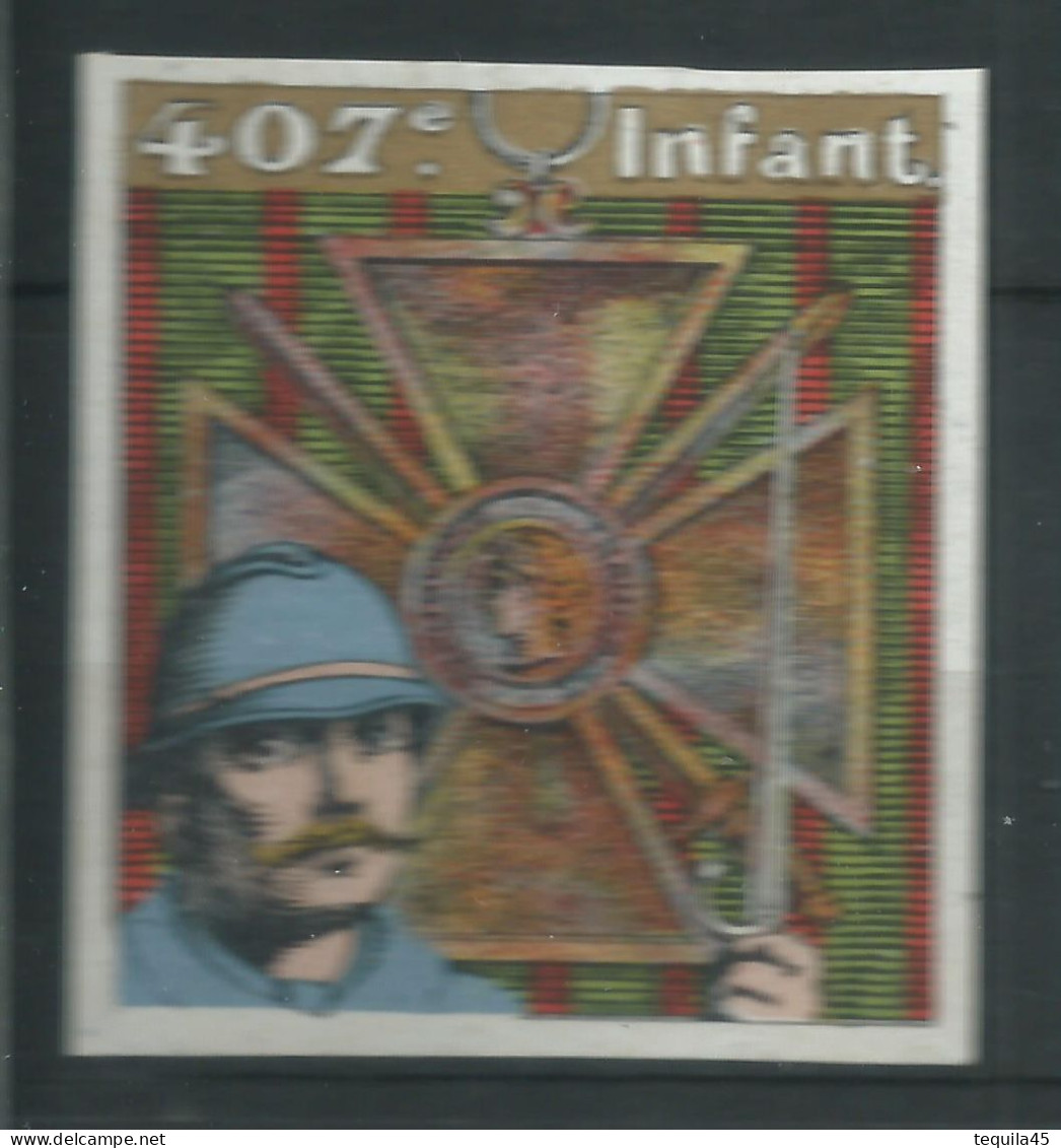 Vignette DELANDRE - France - 407 éme Régiment Infanterie - 1914 -18 WWI WW1 Poster Stamp - Erinnophilie