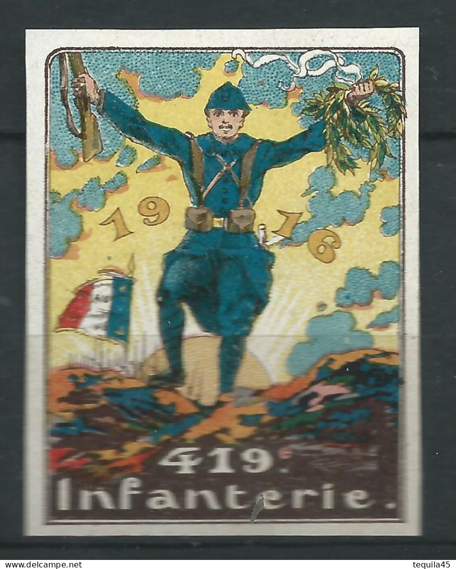 Vignette DELANDRE - France - 419 éme Régiment Infanterie - 1914 -18 WWI WW1 Poster Stamp - Erinnophilie