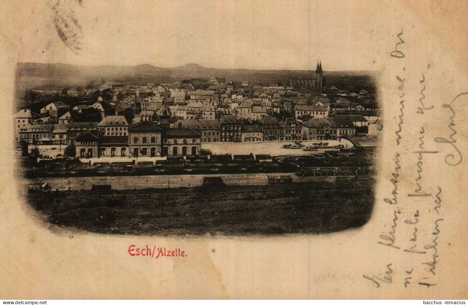 ESCH-SUR-ALZETTE  La Gare Avec Train 1900 - Esch-Alzette