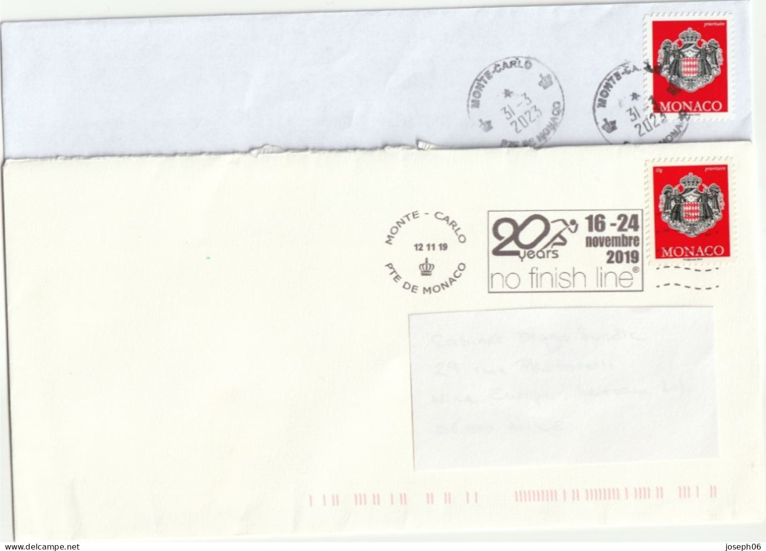 MONACO    2023   Imprimé   Y.T. N°  -   Sur Enveloppe  Oblitéré - Usados