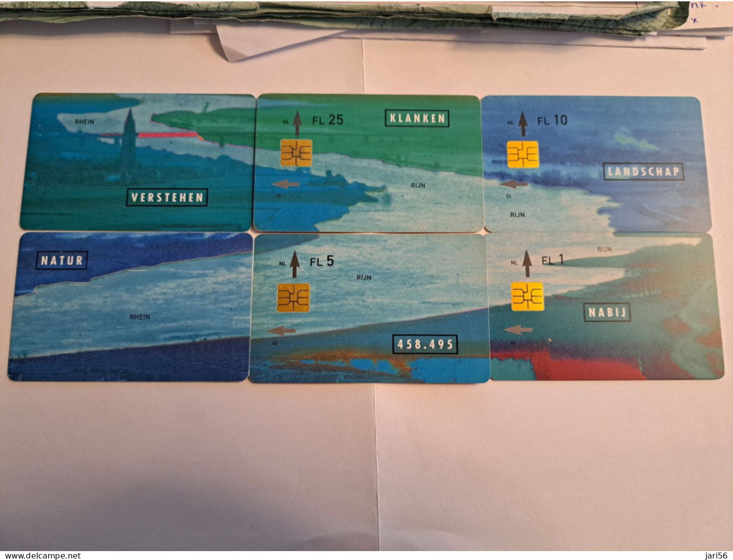 NETHERLANDS /SERIE /001/  CHIP CARD/ DUTCH/GERMAN ISSUE / PUZZLE RIVER RHINE AND LANDSCAPE 6 CARDS   /  MINT  ** 15937** - Cartes GSM, Prépayées Et Recharges